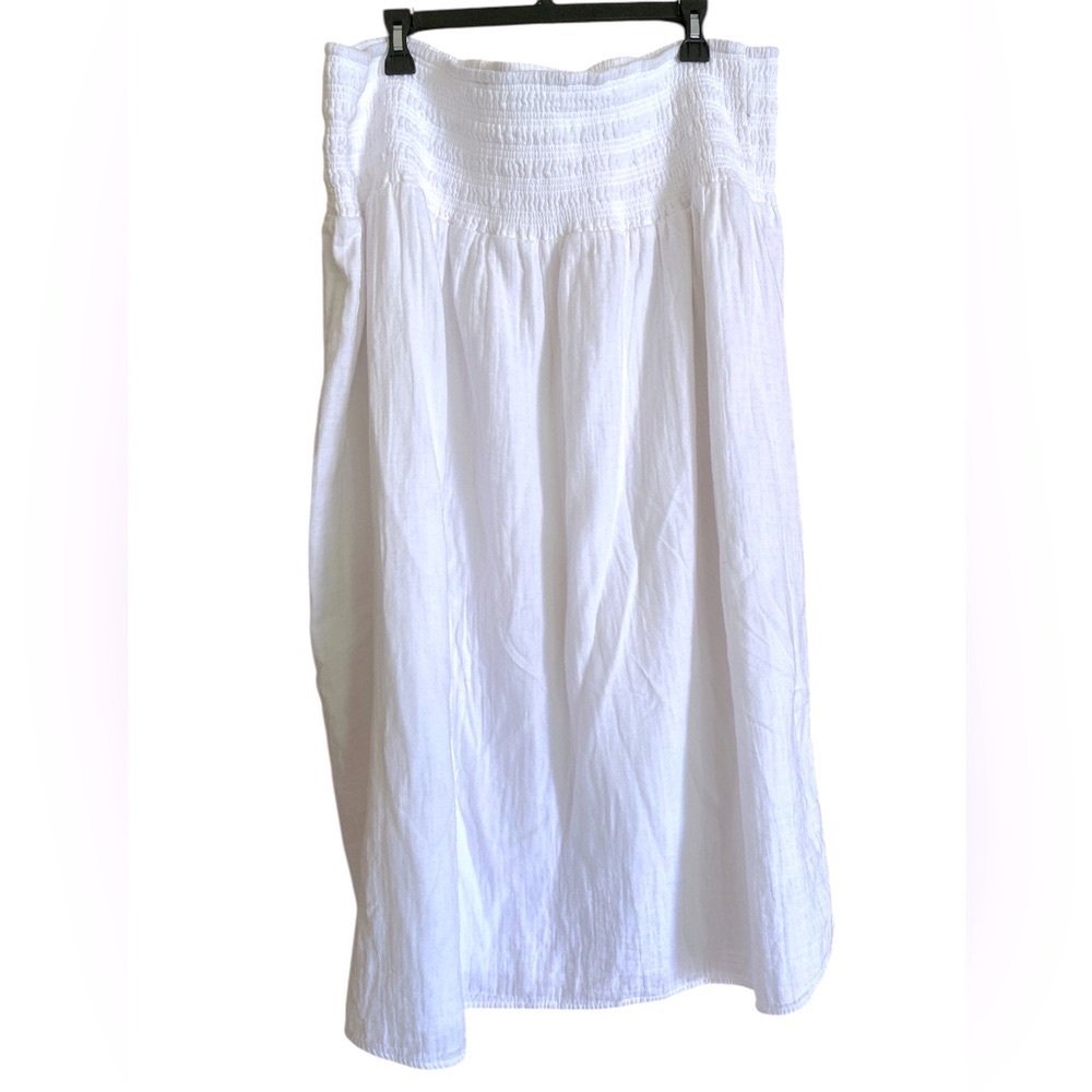 Old Navy Flowing White Crinkle Gauze Midi Skirt
